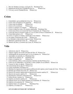 Libros de Watchman Nee y Witness Lee | PDF | Cristo (título) | Iglesia ...