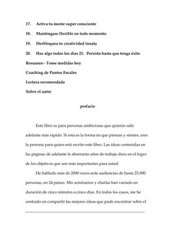 17.
Activa tu mente super consciente 
18.
Manténgase flexible en todo momento 
19.
Desbloquea tu creatividad innata 
20.
Haz
