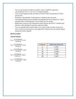 -
Una vez que tenemos los tubos con etanol, vamos a añadir las siguientes 
concentraciones 4.9, 4.7, 4.5, 4.0 y 3.5 respectiv
