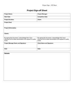 Project Sign-Off Sheet Template | PDF | Art