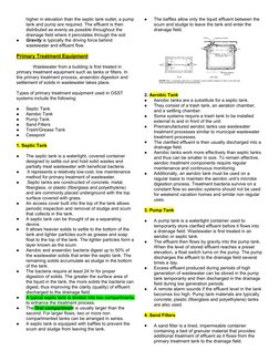 higher in elevation than the septic tank outlet, a pump
tank and pump are required. The effluent is then
distributed as evenl