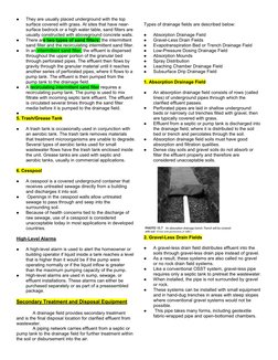 
They are usually placed underground with the top
surface covered with grass. At sites that have near-
surface bedrock or a