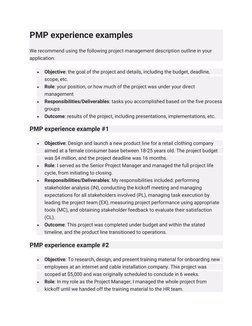 Pmpro Examples PMP Application Experience Examples | PDF | Project Management