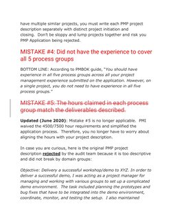 Pmpro Examples PMP Application Experience Examples | PDF | Project Management