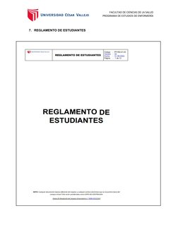 FACULTAD DE CIENCIAS DE LA SALUD
PROGRAMA DE ESTUDIOS DE ENFERMERÍA
7.
REGLAMENTO DE ESTUDIANTES
