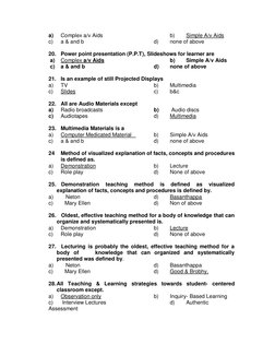 Teaching Methods MCQs and Answers | PDF | Teaching Method | Teachers