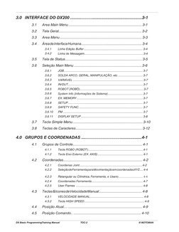 DX Basic ProgrammingTraining Manual	
TOC-2					
           © MOTOMAN.
3.0   INTERFACE DO DX200 ..............................