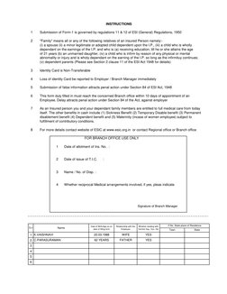 ESIC Form 1: Employee Declaration Guide | PDF | Employment | Justice