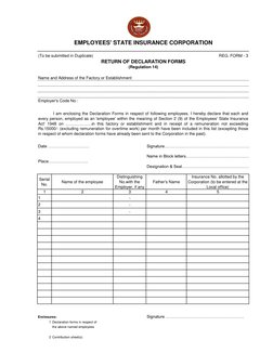 ESIC Form 1: Employee Declaration Guide | PDF | Employment | Justice
