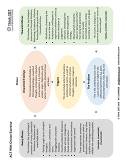 ACT Choice Point Exercise Guide | PDF | Obsessive–Compulsive Disorder ...