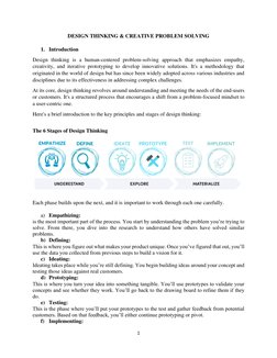 1 
 
DESIGN THINKING & CREATIVE PROBLEM SOLVING 
 
1. Introduction  
Design thinking is a human-centered problem-solving appr