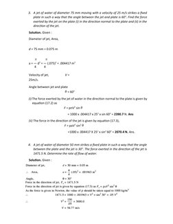 Water Jet Impact on Plates and Vane Forces | PDF | Jet Engine | Thrust