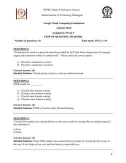 NPTEL Week 5 Cloud Computing Assignment | PDF | Computer Network ...
