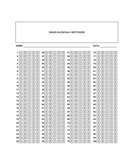 1
A
B
C
D
E
26 A
B
C
D
E
51 A
B
C
D
E
76
A
B
C
D
E
2
A
B
C
D
E
27 A
B
C
D
E
52 A
B
C
D
E
77
A
B
C
D
E
3
A
B
C
D
E
28 A
B
C
D