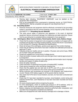 Electrical Power System Energization Procedure | PDF | Fuse (Electrical ...