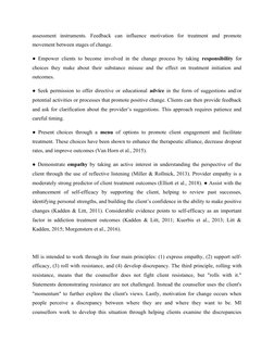 assessment  instruments.  Feedback  can  influence  motivation  for  treatment  and  promote
movement between stages of chang