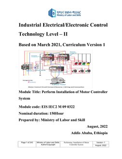 Page 1 of 243 
 
Ministry of Labor and Skills 
Author/Copyright 
Performing  Installation of Motor 
Controller System  
Ver