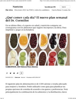 Plan Semanal de Dieta Cormillot | PDF | Alimentos | Cocina