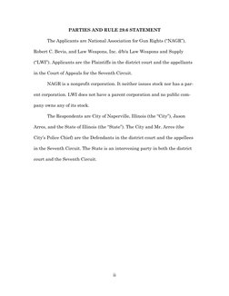 ii 
 
PARTIES AND RULE 29.6 STATEMENT 
 
The Applicants are National Association for Gun Rights (“NAGR”), 
Robert C. Bevis, a