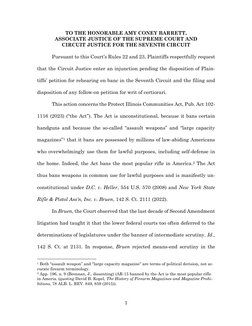 1 
 
TO THE HONORABLE AMY CONEY BARRETT, 
ASSOCIATE JUSTICE OF THE SUPREME COURT AND 
CIRCUIT JUSTICE FOR THE SEVENTH CIRCUIT