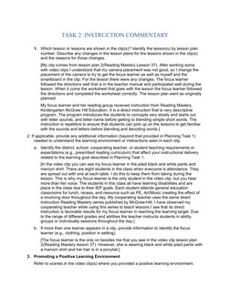 TASK 2: INSTRUCTION COMMENTARY
1.
Which lesson or lessons are shown in the clip(s)? Identify the lesson(s) by lesson plan 
nu