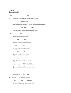 Volver 
Lepera/Gardel 
 
   lam                                             rem 
 
A.      Yo adivino el parpadeo de las luc