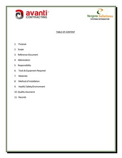 Method Statement for Structured Cabling | PDF | Optical Fiber ...