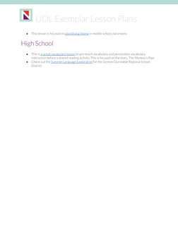 UDL Exemplar Lesson Plans Overview | PDF | Lesson Plan | Learning