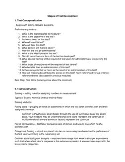 Test Development Stages in Psychology | PDF | Evaluation Methods ...