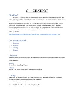C++ Chatbot Development Guide | PDF | C++ | Computer Programming