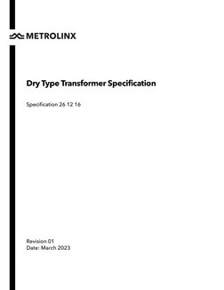 Dry Type Transformer Specification 
 
 
Specification 26 12 16 
 
 
 
 
 
 
 
 
 
 
 
 
 
 
 
 
 
 
 
 
Revision 01 
Date: