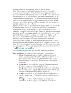 degenerativos han recobrado la salud en pocos meses. 
Para obtener una nutrición óptima debemos considerar que los 
niveles n