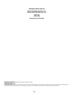 68W Combat Medic Specialist Tasks | PDF | Emergency Department | Injury