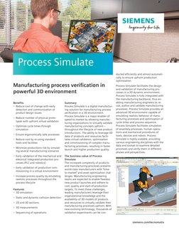 Summary
Process Simulate is a digital manufactur- 
ing solution for manufacturing process 
verification in a 3D environment.