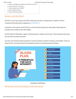 ALCOA Plus Principles for Pharma Integrity | PDF | Pharmaceutical Industry