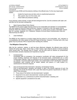 AZ HWMA PERMIT
EPA ID NO. AZD981969504
Oscar-M Project & Services
CHANDLER
ATTACHMENT 4
CONTINGENCY PLAN
FINAL PERMIT
4-11
Re