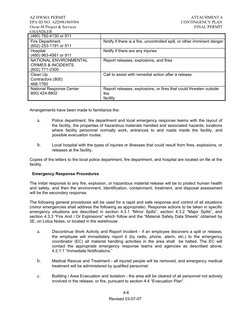 AZ HWMA PERMIT
EPA ID NO. AZD981969504
Oscar-M Project & Services
CHANDLER
ATTACHMENT 4
CONTINGENCY PLAN
FINAL PERMIT
(480) 7