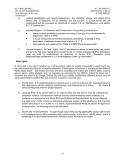 AZ HWMA PERMIT
EPA ID NO. AZD981969504
Oscar-M Project & Services
CHANDLER
ATTACHMENT 4
CONTINGENCY PLAN
FINAL PERMIT
4-7
d.