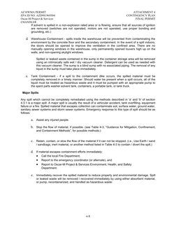 AZ HWMA PERMIT
EPA ID NO. AZD981969504
Oscar-M Project & Services
CHANDLER
ATTACHMENT 4
CONTINGENCY PLAN
FINAL PERMIT
4-8
If