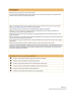 Nursing Student Learning Plan Guide | PDF | Nursing | Goal