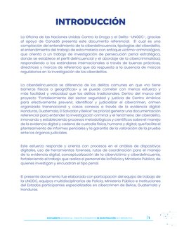 DOCUMENTO REFERENCIAL  PARA PROCEDIMIENTOS DE INVESTIGACIÓN DE CIBERDELITOS
1
INTRODUCCIÓN
La Oficina de las Naciones Unidas