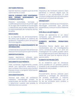 DOCUMENTO REFERENCIAL  PARA PROCEDIMIENTOS DE INVESTIGACIÓN DE CIBERDELITOS
7
DICTAMEN PERICIAL: 
Opinión técnica y experta q
