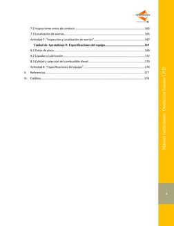 4
Manual participante: Operación Equipo LHD
7.2 Inspecciones antes de conducir...............................................