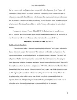 July at the Multiplex
that he was never told anything about any commercials before the movie. Royal Theater will 
contend tha