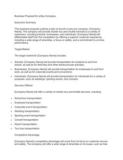 Bus Company Business Proposal | PDF | Bus | Competitive Advantage