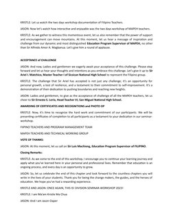 In Service Training Program Closing Script Closing Remarks for Seminar Workshop | PDF | Teachers | Behavior ...