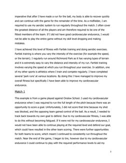 Gcse Football Coursework Example GCSE PE Coursework: Football Analysis | PDF | Weight Training | Heart Rate