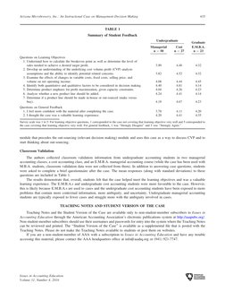 module that precedes the out-sourcing (relevant decision making) module and uses this case as a way to discuss CVP and to
sta
