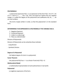 Grade 10 Math 1st Quarter Reviewer | PDF | Polynomial | Factorization