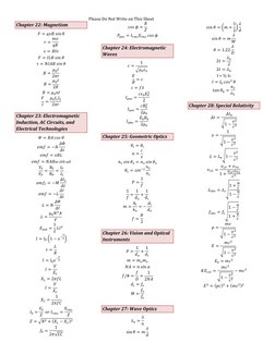 Class 11 Collision Formulas Sheet | PDF | Collision | Physics